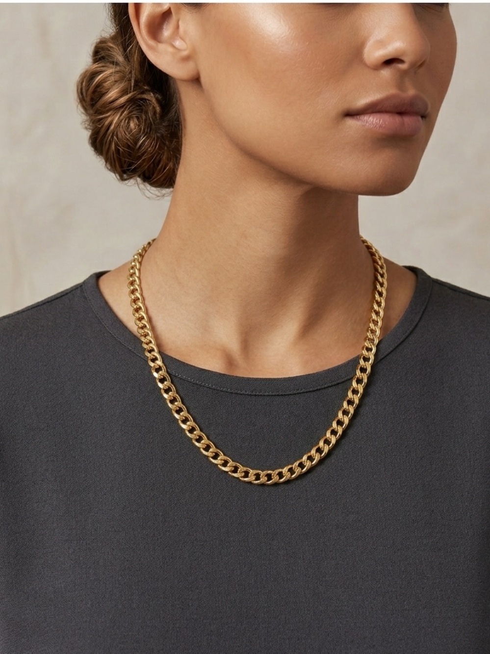 Avon Gold Curb Link Chain Necklace